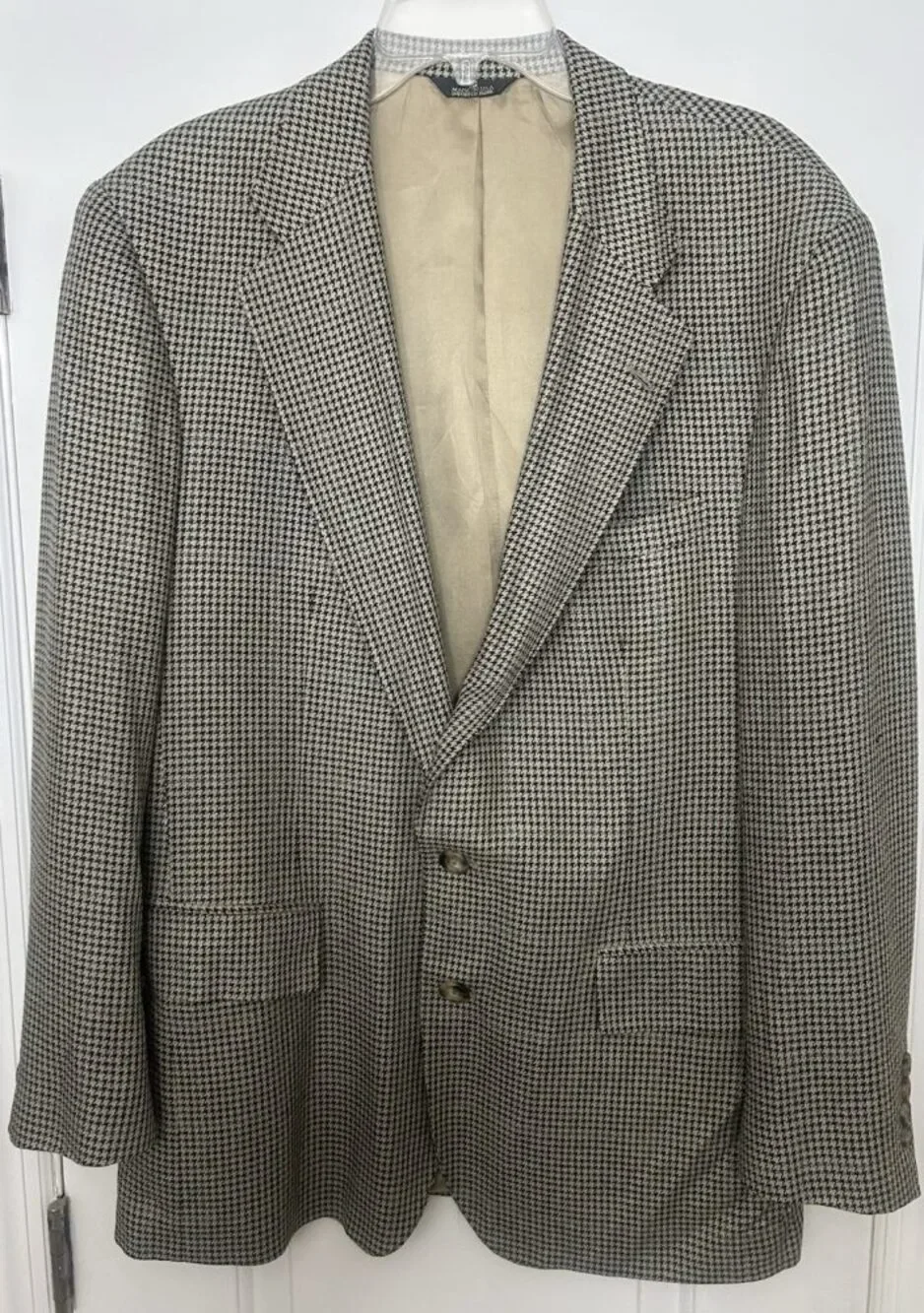 Vintage Polo University Club Ralph Lauren Houndstooth Wool Blazer Men 46R USA